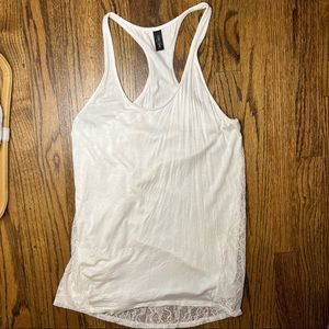 Karen Kane Lace Back Hi Low Tank with Scoop Neck